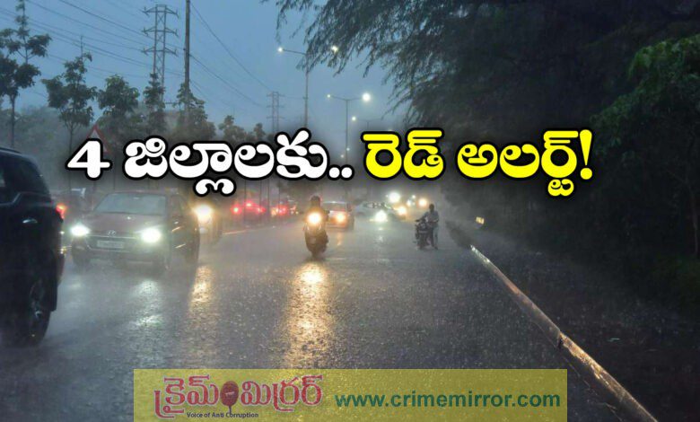 IMD issues red alert for extremely heavy rain in Telangana