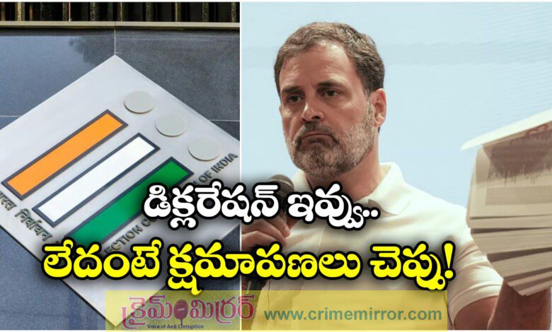 Sign the declaration or apologise EC counters Rahul over vote chori claim