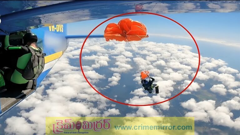 స్కైడైవర్‌లో విమానం తోకకు చిక్కుకున్న పారాచూట్