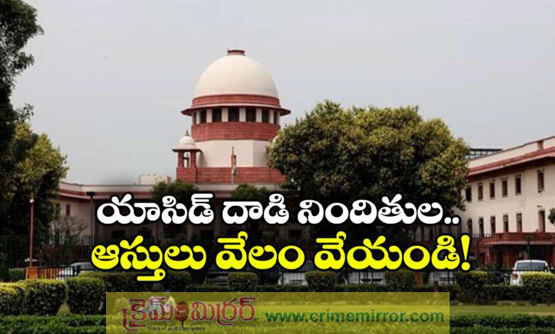 Supreme Court Suggests Asset Auction of Accused to Ensure Compensation for Acid Attack Survivors