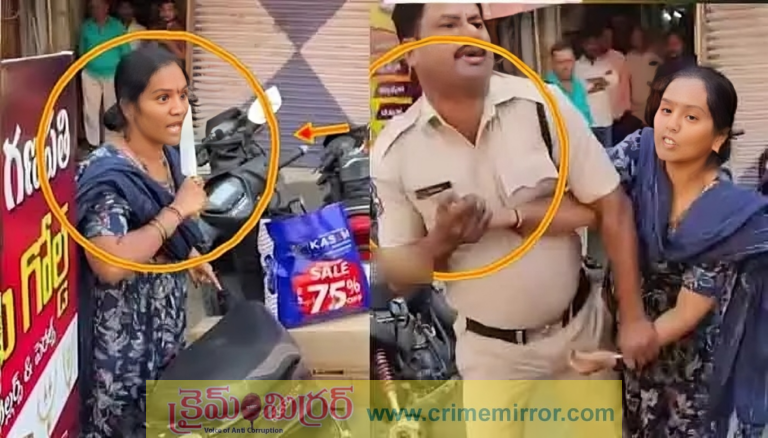 కత్తి పట్టుకుని నడి రోడ్డుపై భర్తపై భార్య దాడి! (VIDEO)