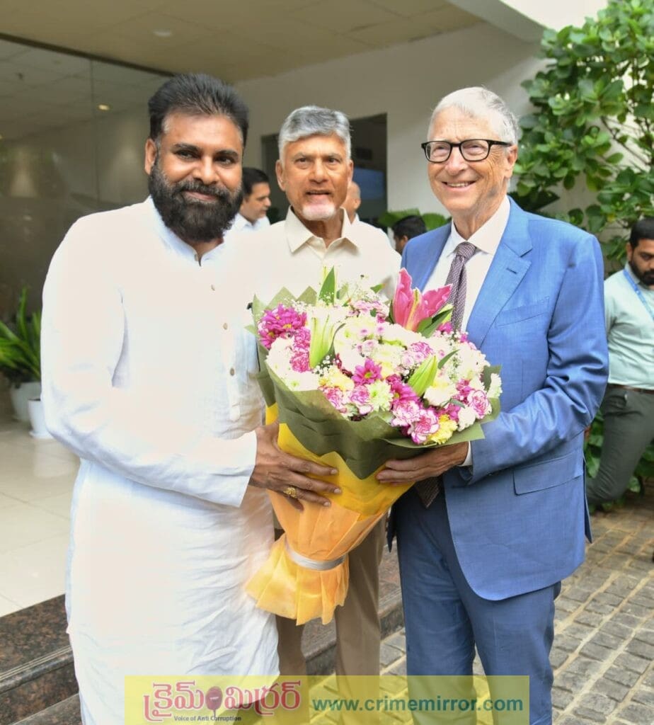 బిల్ గేట్స్‌కు సీఎం చంద్రబాబు ఆత్మీయ స్వాగతం