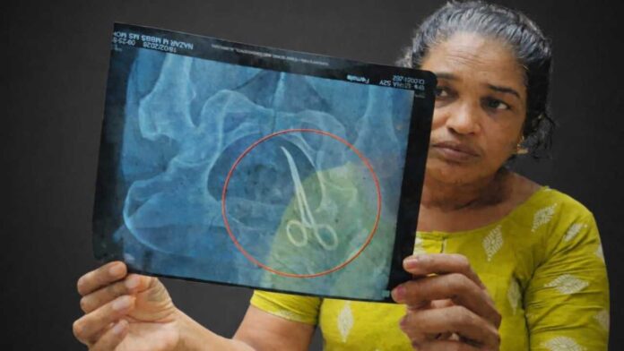 kerala medical negligence surgical scissors left inside woman abdomen five years after surgery