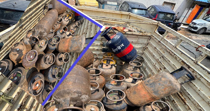 అక్రమంగా తరలిస్తున్న గ్యాస్ సిలిండర్ల ప‌ట్టివేత‌