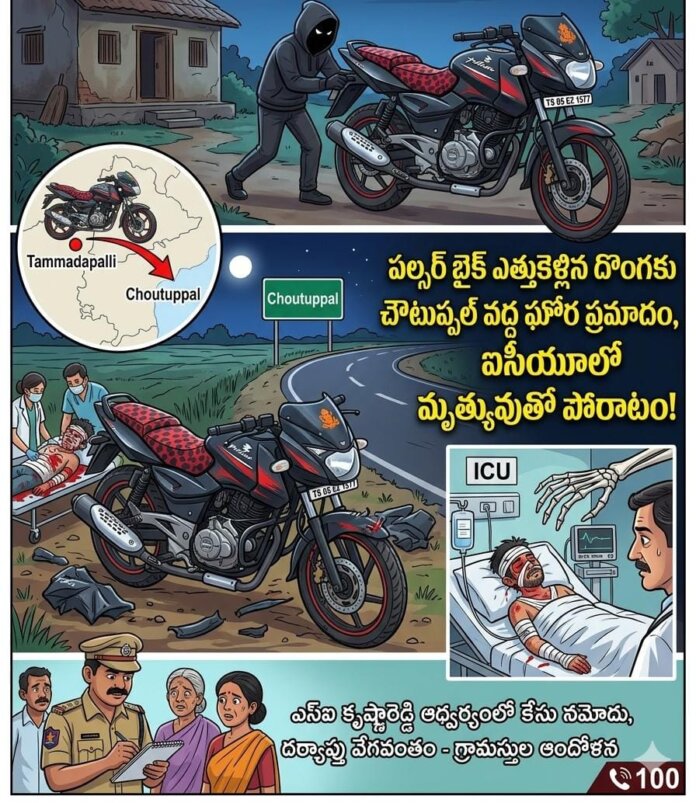 బైక్ దొంగను వెంటాడిన కర్మ.