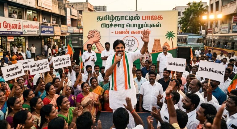 తమిళనాడు ప్రచార బాధ్యతలు పవన్ కళ్యాణ్ కు...!