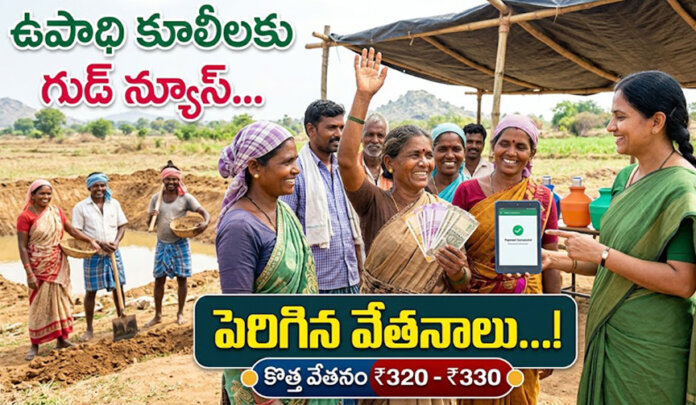 ఉపాధి కూలీల‌కు గుడ్ న్యూస్‌....పెరిగిన వేత‌నాలు...!