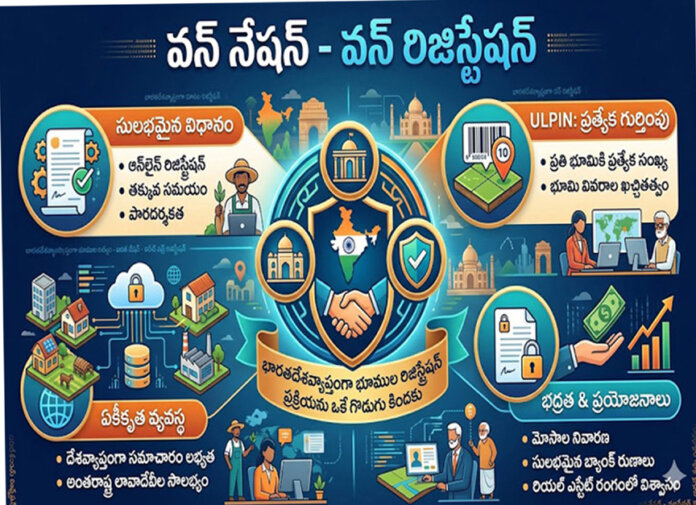 వన్ నేషన్ - వన్ రిజిస్ట్రేషన్స‌తో భూముల‌కు ప్ర‌త్యేక సంఖ్య‌...!