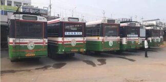 ఎక్కడి బస్సులు అక్కడే…! ఎక్కడి బస్సులు అక్కడే...!