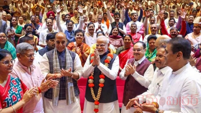NDA Celebrates Modi’s 12-Year Tenure as Prime Minister, Chandrababu Moves Resolution Congratulating PM
