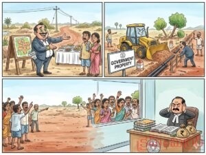 నిబంధనలకు పాతరేసి, ప్రభుత్వ భూమిపైనా కన్ను..!?